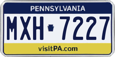 PA license plate MXH7227