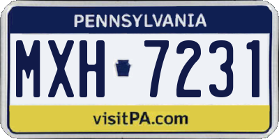 PA license plate MXH7231