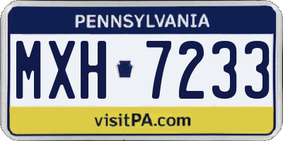 PA license plate MXH7233