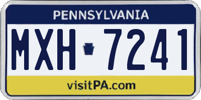 PA license plate MXH7241