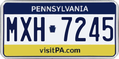PA license plate MXH7245