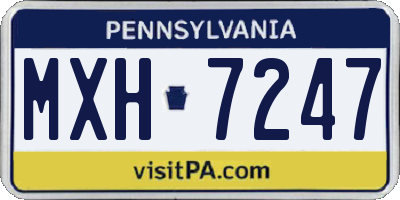 PA license plate MXH7247