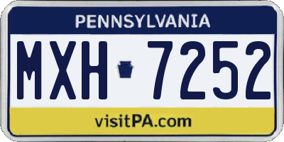 PA license plate MXH7252
