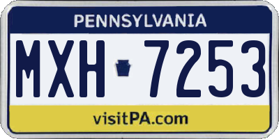 PA license plate MXH7253