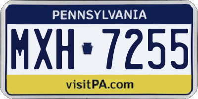 PA license plate MXH7255