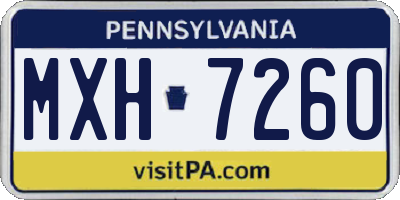PA license plate MXH7260