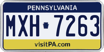 PA license plate MXH7263