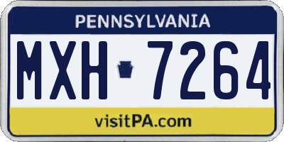 PA license plate MXH7264