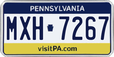 PA license plate MXH7267