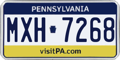 PA license plate MXH7268