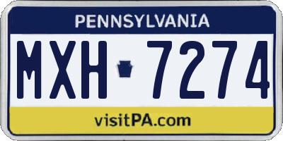 PA license plate MXH7274