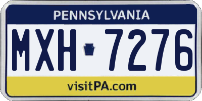 PA license plate MXH7276