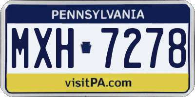 PA license plate MXH7278