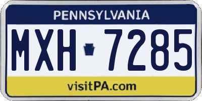 PA license plate MXH7285