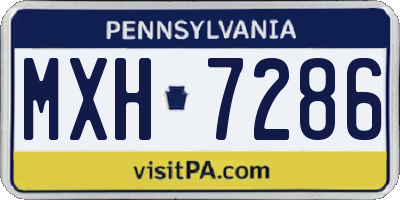 PA license plate MXH7286