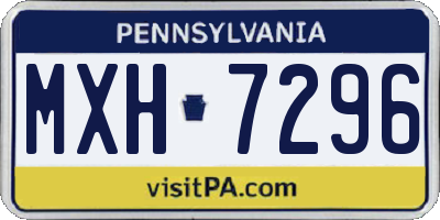 PA license plate MXH7296