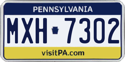 PA license plate MXH7302