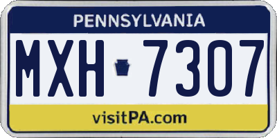 PA license plate MXH7307