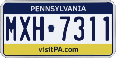 PA license plate MXH7311