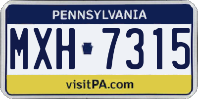 PA license plate MXH7315