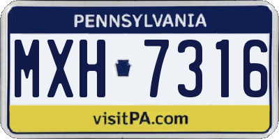 PA license plate MXH7316