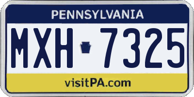 PA license plate MXH7325