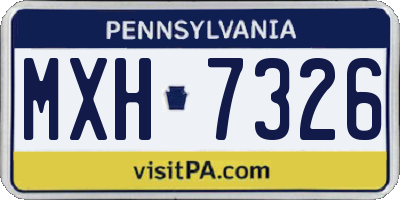 PA license plate MXH7326