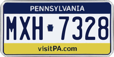 PA license plate MXH7328