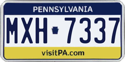 PA license plate MXH7337