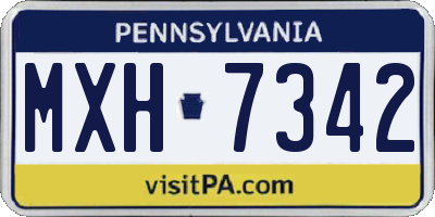 PA license plate MXH7342