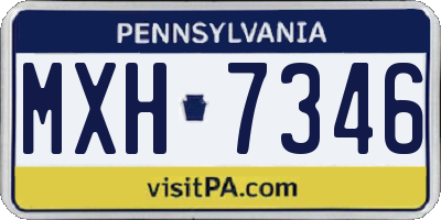 PA license plate MXH7346