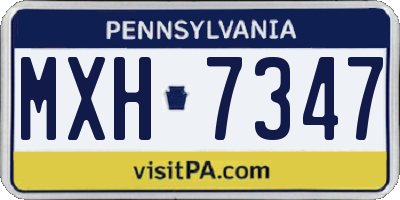 PA license plate MXH7347