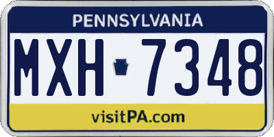 PA license plate MXH7348