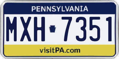 PA license plate MXH7351