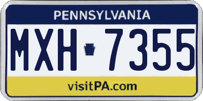 PA license plate MXH7355