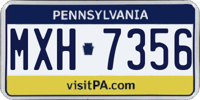 PA license plate MXH7356