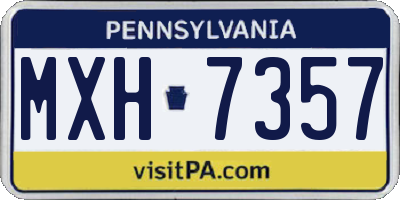 PA license plate MXH7357