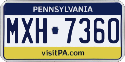 PA license plate MXH7360