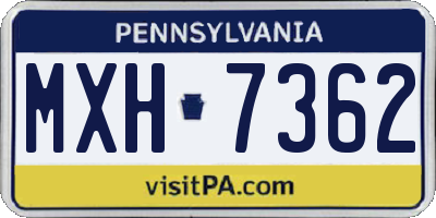 PA license plate MXH7362
