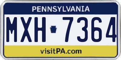 PA license plate MXH7364