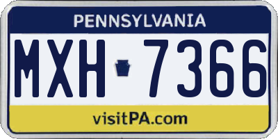 PA license plate MXH7366