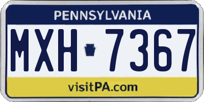 PA license plate MXH7367