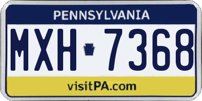 PA license plate MXH7368