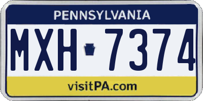 PA license plate MXH7374