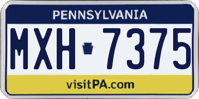 PA license plate MXH7375