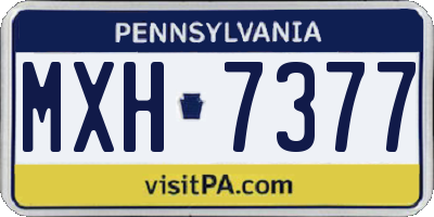PA license plate MXH7377
