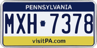 PA license plate MXH7378