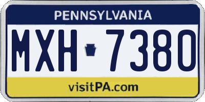 PA license plate MXH7380
