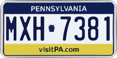 PA license plate MXH7381