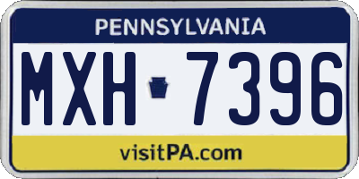 PA license plate MXH7396